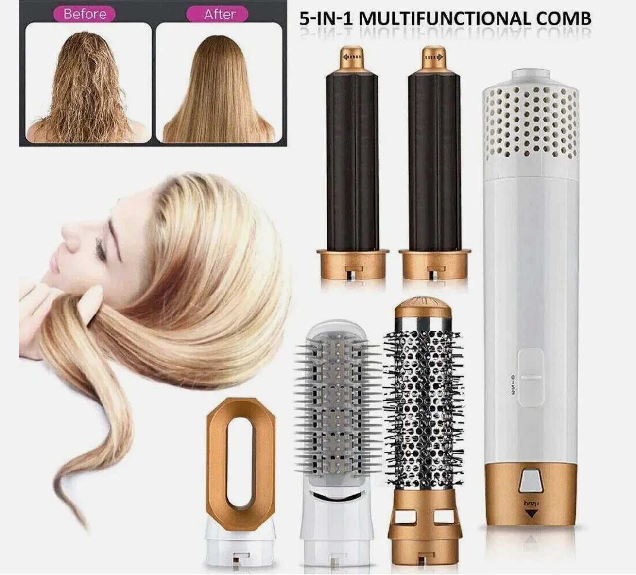 5-in-1 Hair Drying & Styling System for Curling, Smoothing, and Volumizing