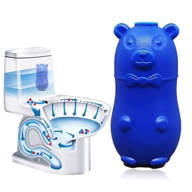 Toilet Auto Cleaner Blue Bear, Automatic Disinfectant Toilet Flush Mixer Tablet,Cartoon Shaped