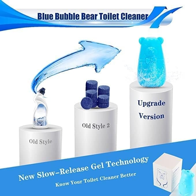 Toilet Auto Cleaner Blue Bear, Automatic Disinfectant Toilet Flush Mixer Tablet,Cartoon Shaped