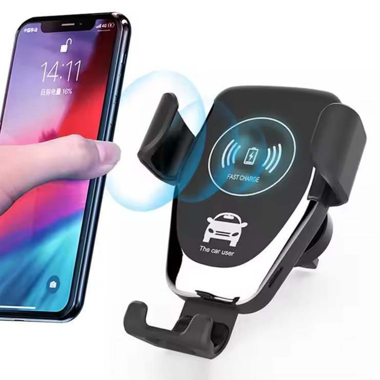 Auto Clamping Wireless Car Chargerشاحن سيارة لاسلكي ذكي بإغلاق وتثبيت تلقائي