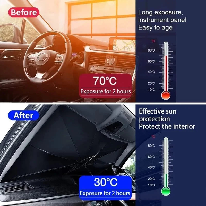 Car Windshield Umbrella مظلة للزجاج الأمامي للسيارة